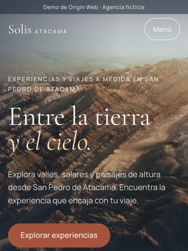 Demo Elite de Solis Atacama en un celular.
